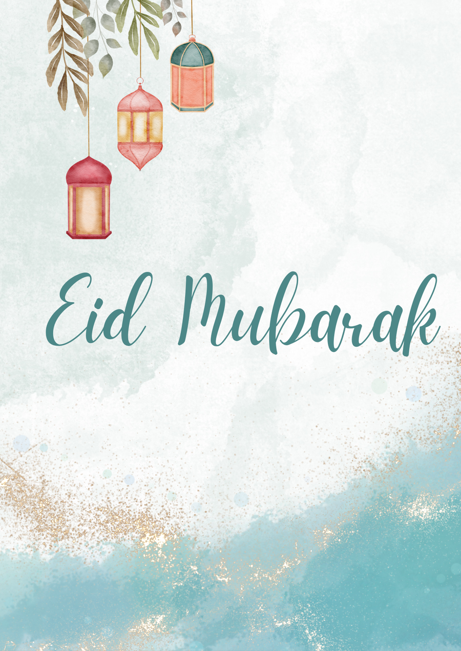 Eid mubarak kaart blauw