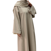 abaya strepen beige noenshop