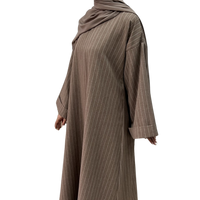 abaya strepen bruin noenshop