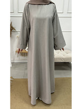 Afbeelding in Gallery-weergave laden, Abaya striped dress grijs grey
