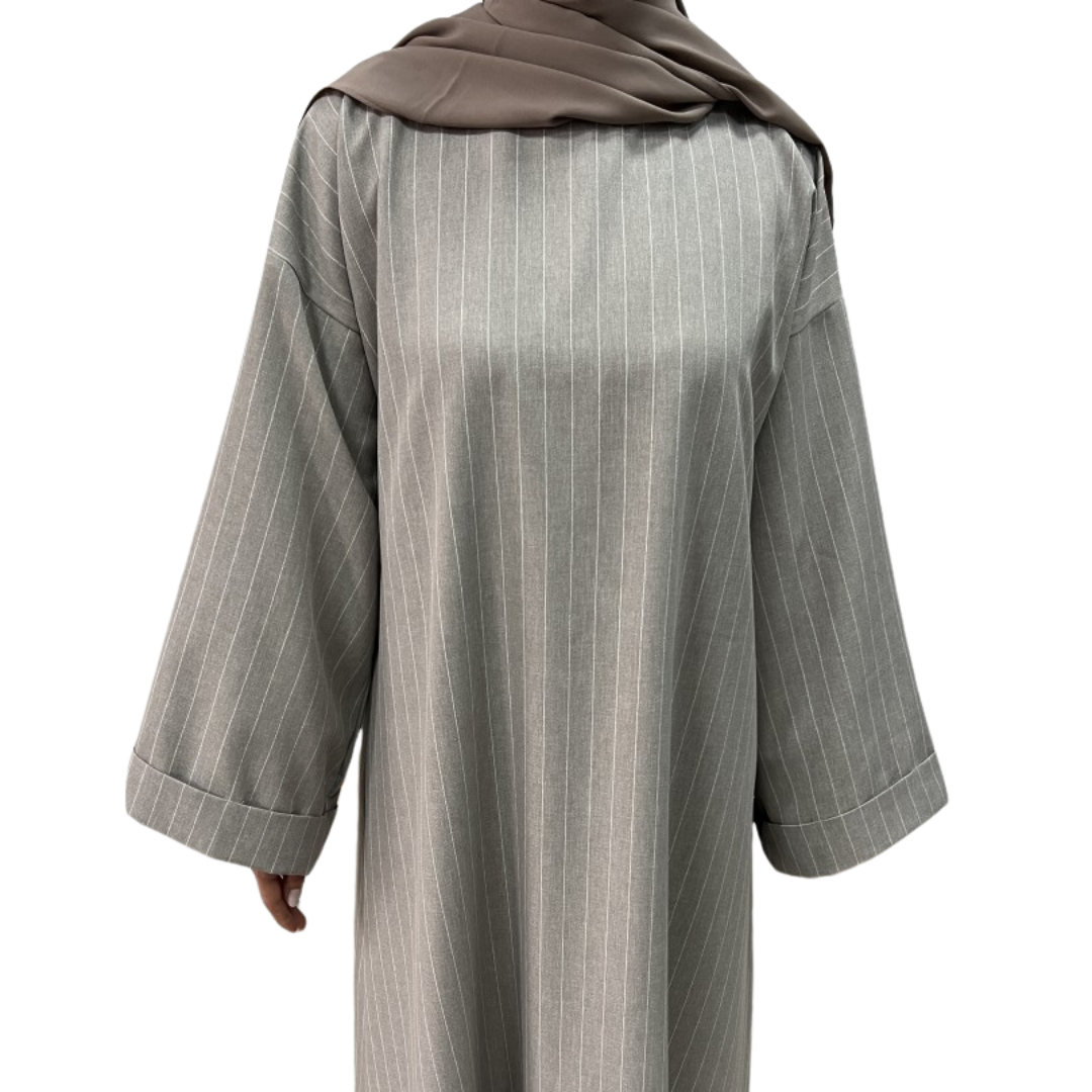 abaya strepen grijs noenshop