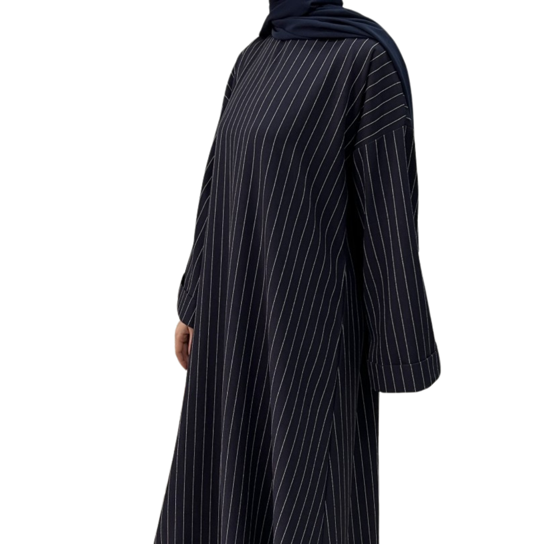 abaya strepen blauw noenshop