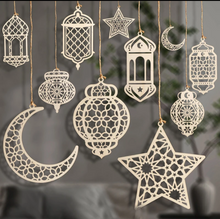 Afbeelding in Gallery-weergave laden, Houten hangers decoratie ramadan eid
