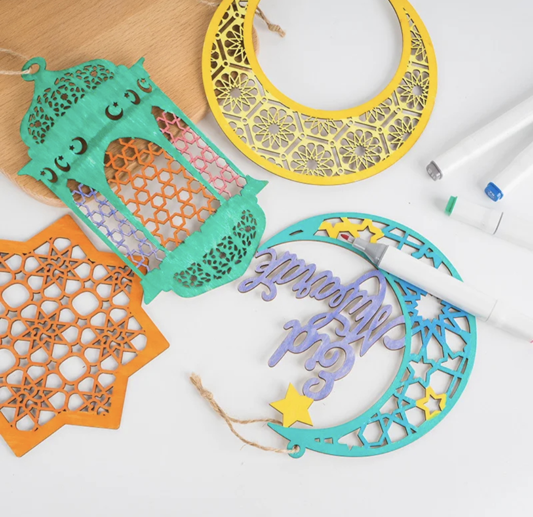 Houten hangers diy knutsel activiteit ramadan