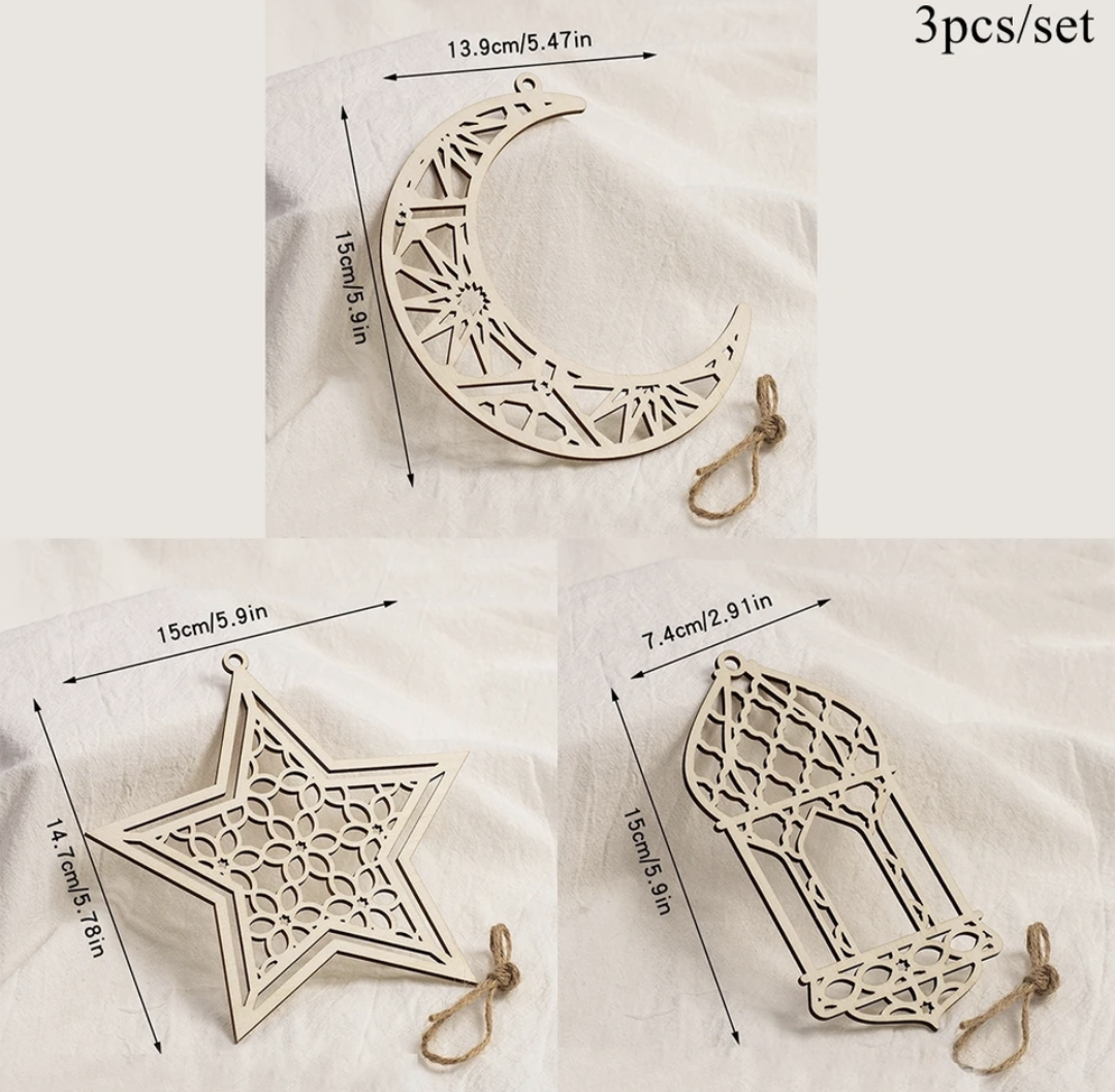 Houten hangers diy knutsel activiteit ramadan