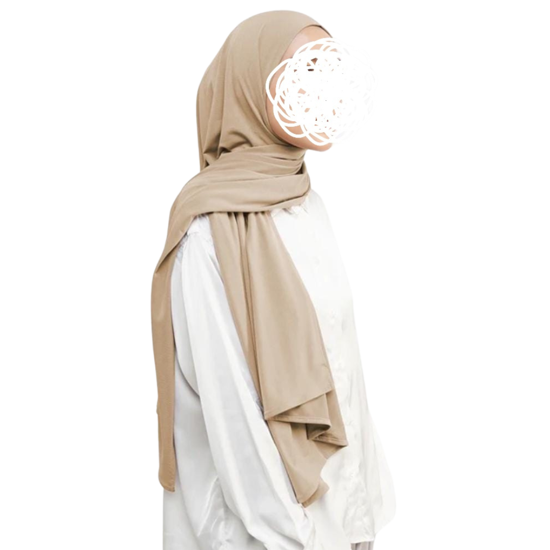 Katoenen hijab beige noenshop