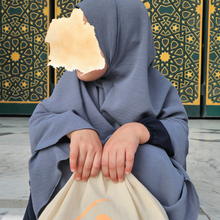 Load image into Gallery viewer, kinder khimar, hijab meisje grijs
