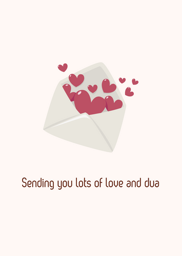Sending you lots of love and dua kaart kaarten wenskaart vriendin vrienden
