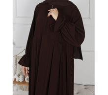 Afbeelding in Gallery-weergave laden, abaya met rits donkerbruin
