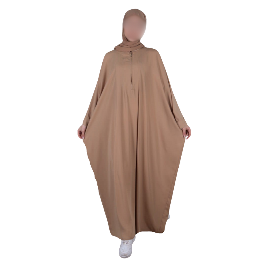 Farasha abaya met rits beige