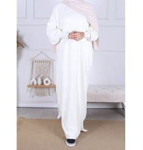 Load image into Gallery viewer, balloon sleeve abaya dress white color
