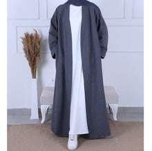 Load image into Gallery viewer, open abaya winter grey
