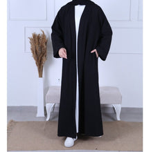 Load image into Gallery viewer, open abaya winter black color
