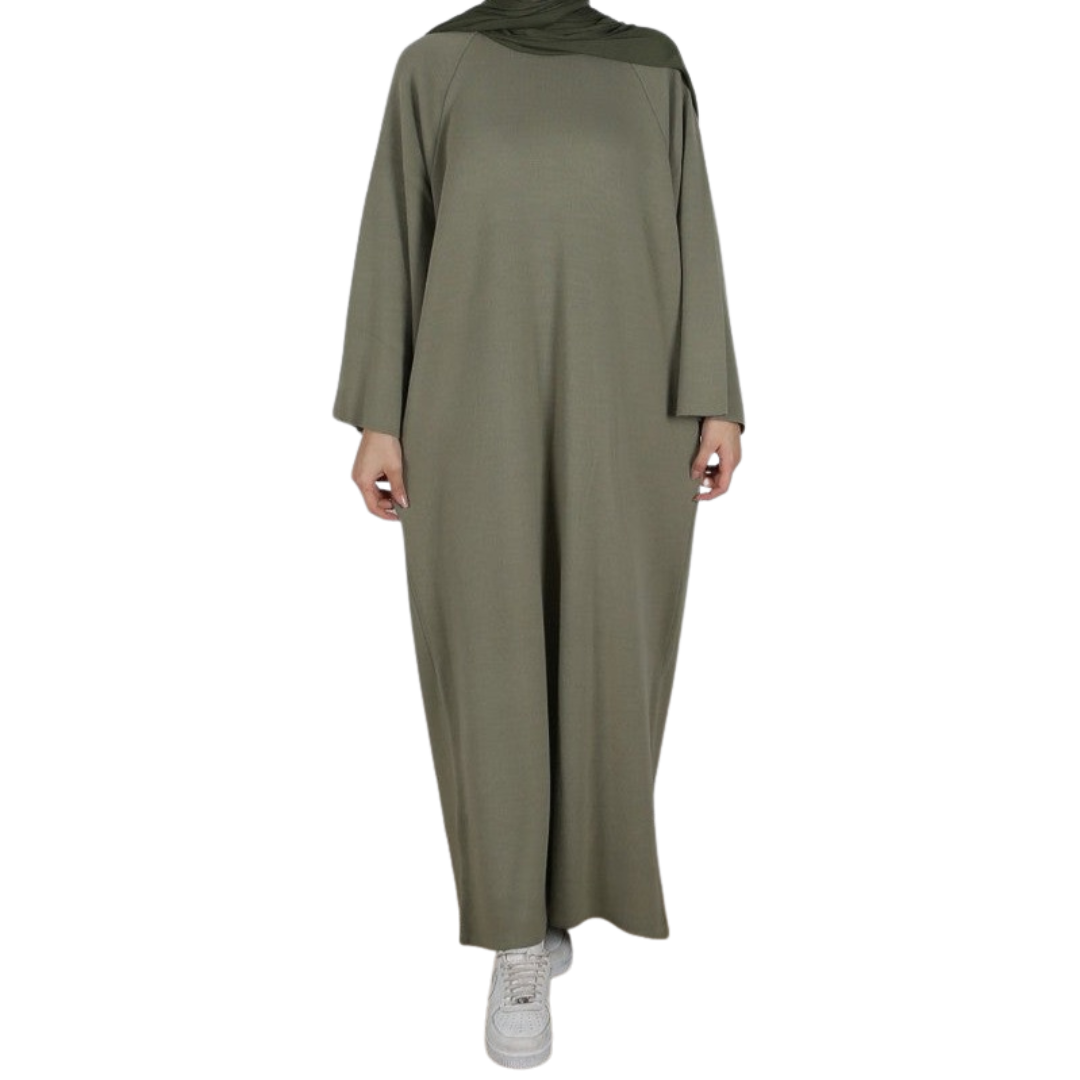 knitted abaya dress groen winter noenshop