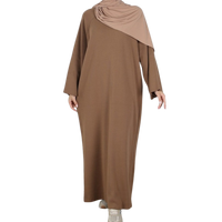 knitted abaya dress taupe winter noenshop