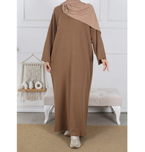 Afbeelding in Gallery-weergave laden, knitted abaya dress taupe
