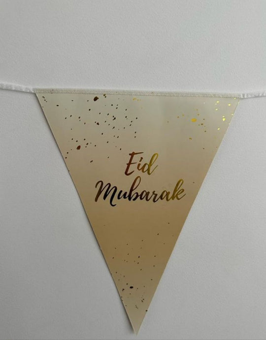 Eid mubarak vlaggenlijn goud decoratie