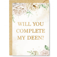 Afbeelding in Gallery-weergave laden, Will you complete my Deen trouwen bruiloft trouwkaart islamitisch wedding
