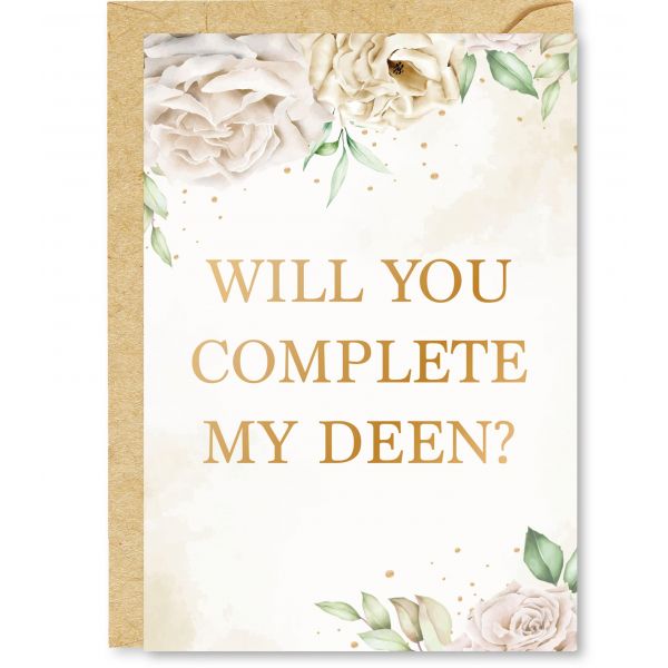 Will you complete my Deen trouwen bruiloft trouwkaart islamitisch wedding