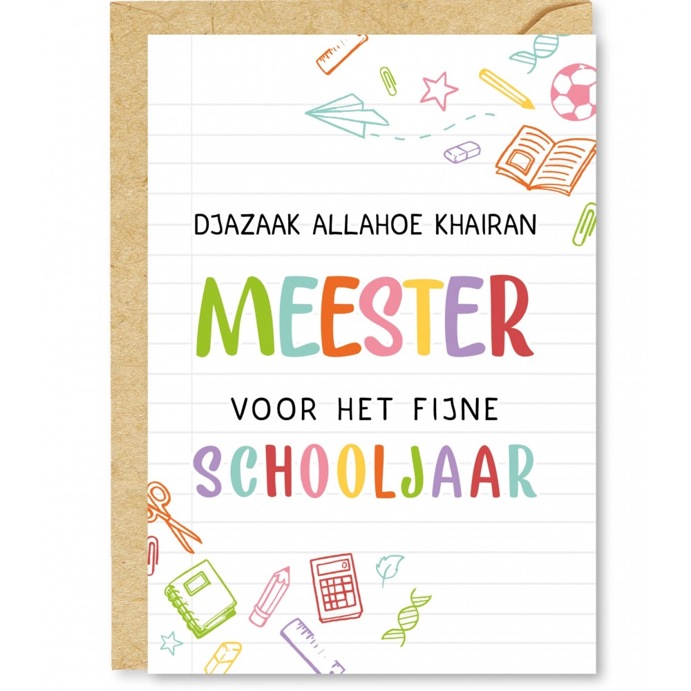 Islamitische winkel bedankt meester school