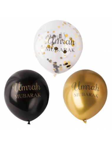 umrah ballonnen 6 stuks decoratie zwart goud